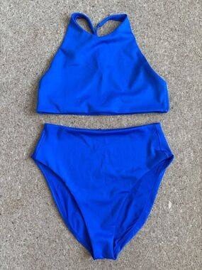 Left On Friday Blue Bikini Set - Large Hi Tide Bottom Medium Top NWOT